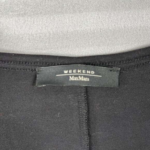 Weekend Max Mara Shirt Womens Medium Black A-Line T-Shirt Scoop Neck Jersey Knit - Picture 2 of 8